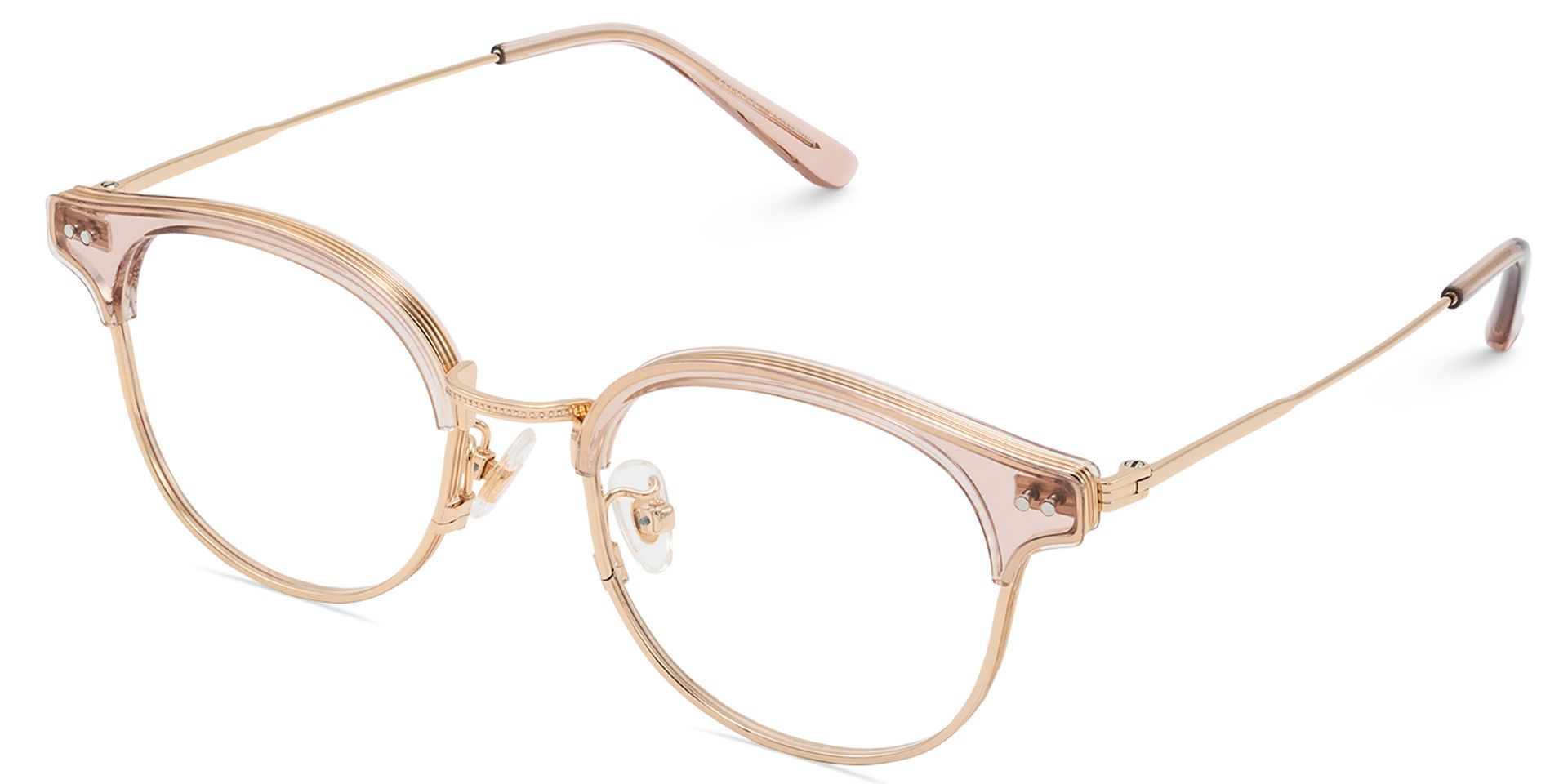 Vintage Oval Eyeglasses With Pink Color2
