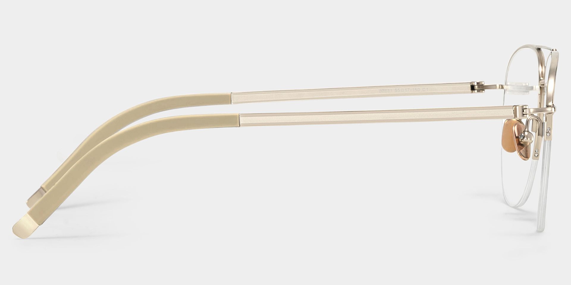 Grayson Semi Rimless Aviator Glasses in Light Gold Frames | ZEELOOL4