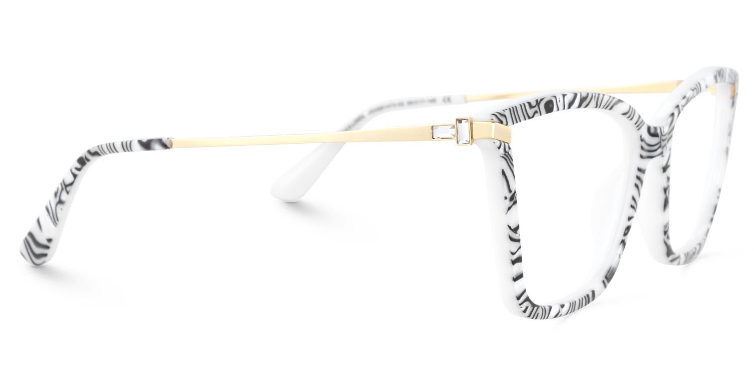 Stephens Cateye with Zebra Glasses Oversized Frames | Zeelool5