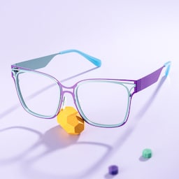 Dacarine Square Purple Blue Glasses0