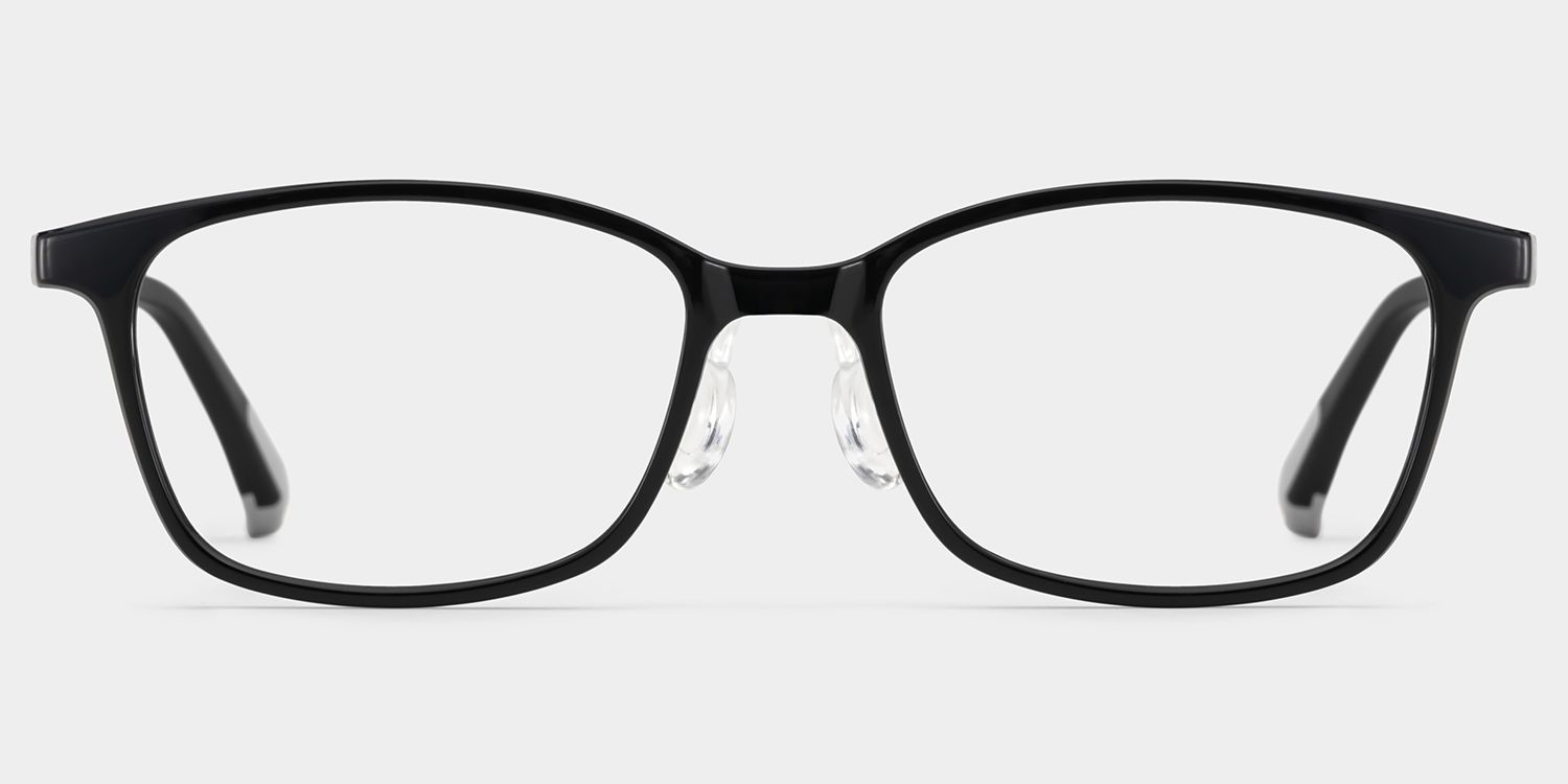 Finne Rectangle Black Frame Eyeglasses for Teens1