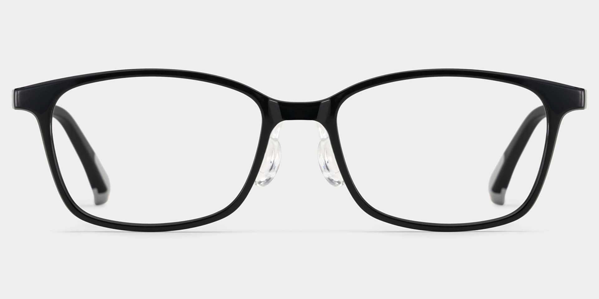 Finne Rectangle Black Frame Eyeglasses for Teens1