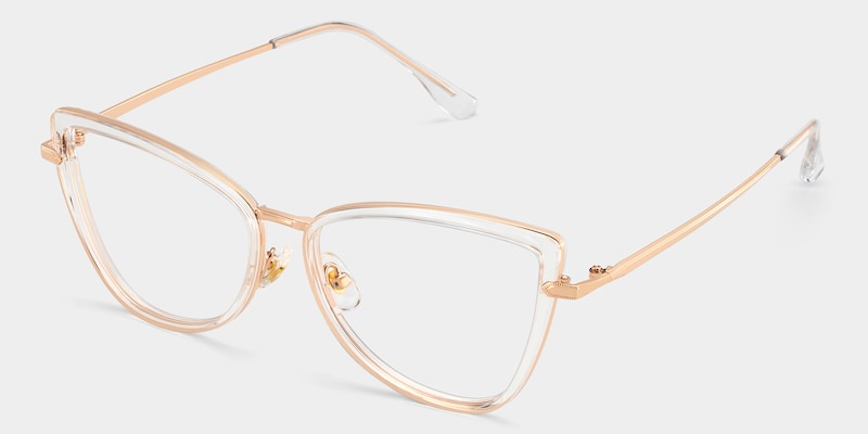 Cat eye Crystal Eyeglasses- Sloane Mixed Frame Glasses3