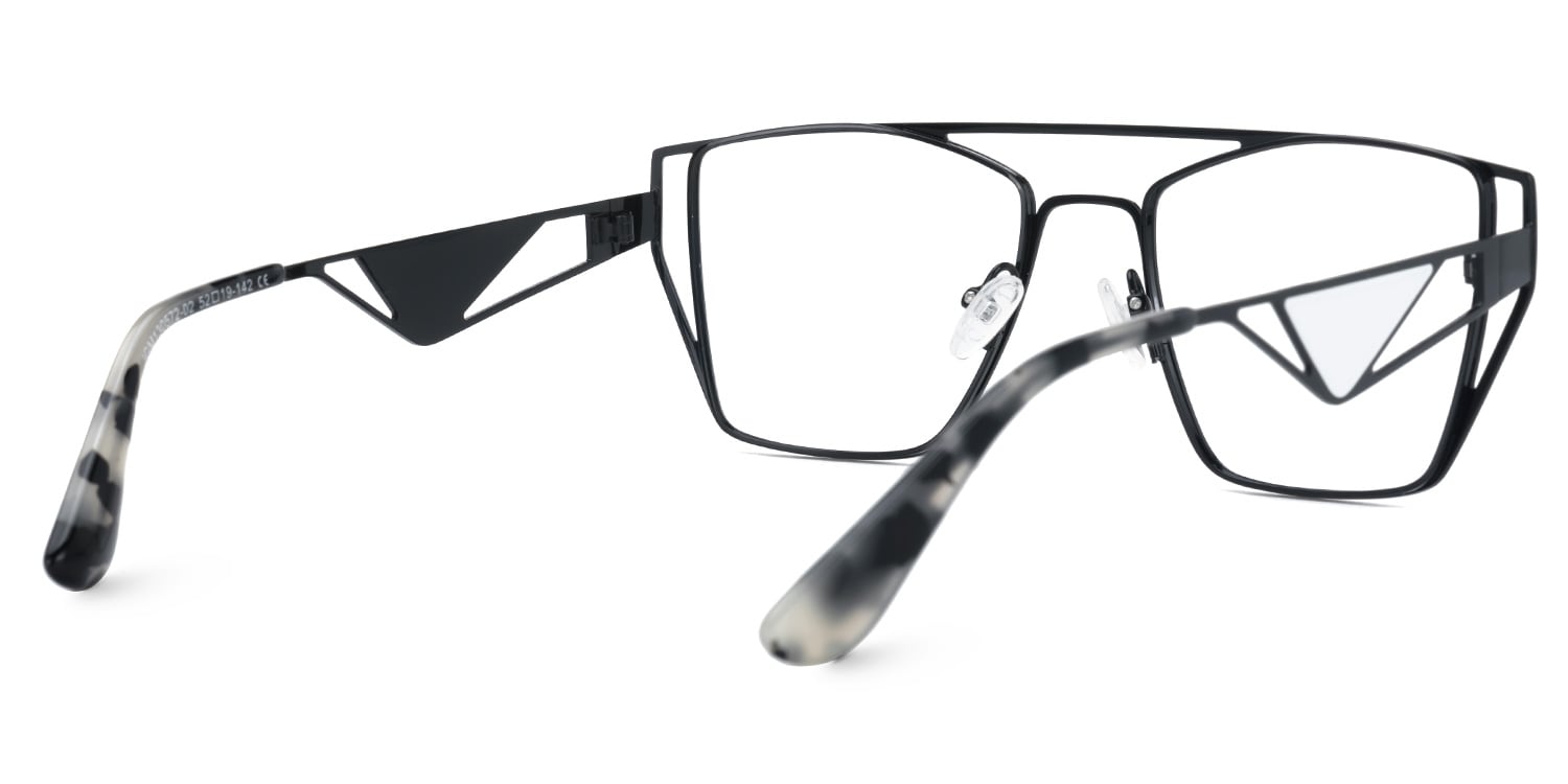 Abegayle Designer Eyeglasses in Geometric Black Frame3