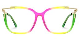 Sidibe Square Green-Pink Glasses0