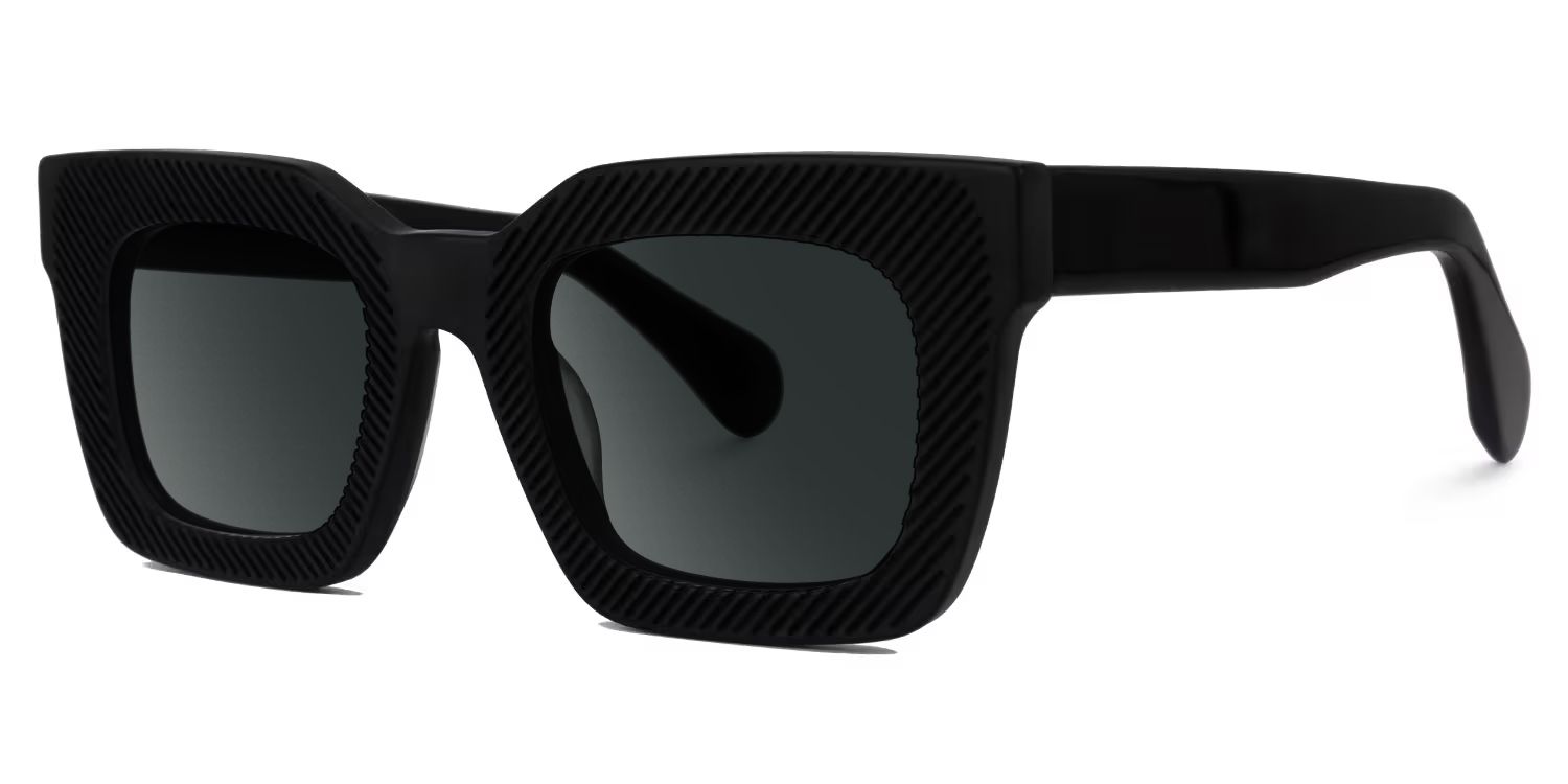 Keisa Square Black Sunglasses1