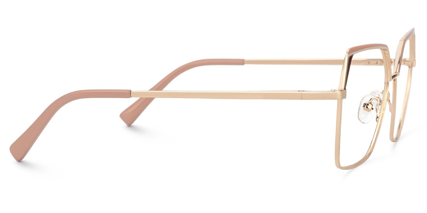 Pink Metal Geometric Eyeglasses- Emelia2
