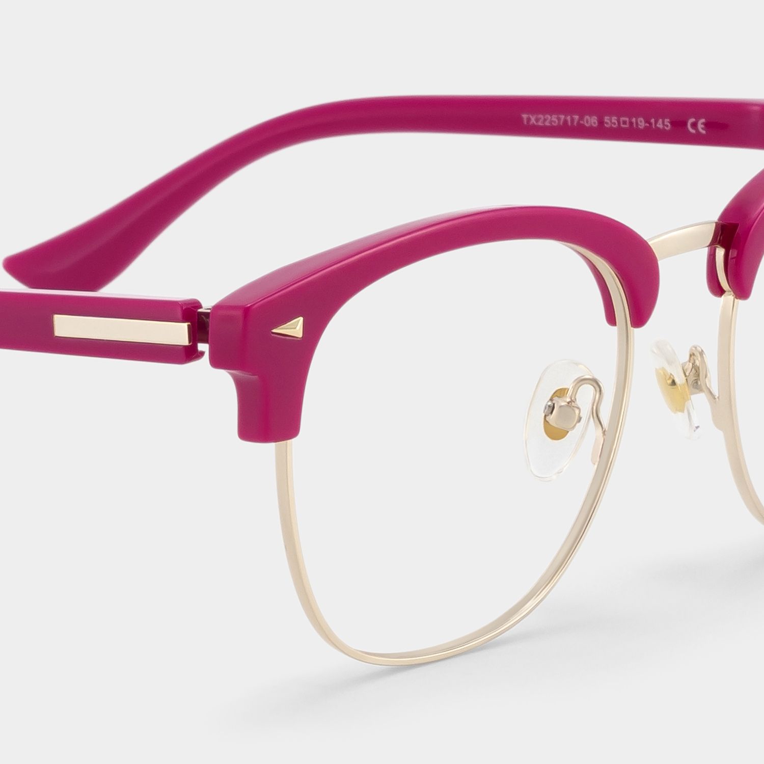 Lasha Pink Browline Mixed Frame Glasses for Women | ZEELOOL5