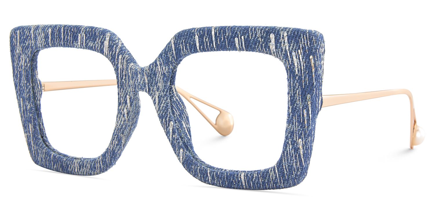 Latanya Denim Navy Blue Glitter Glasses3