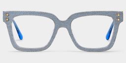 Luxe Square Blue Glasses1