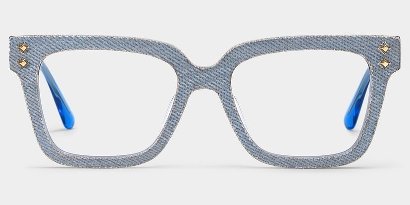 Luxe Square Blue Glasses
