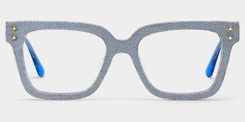Luxe Square Blue Glasses