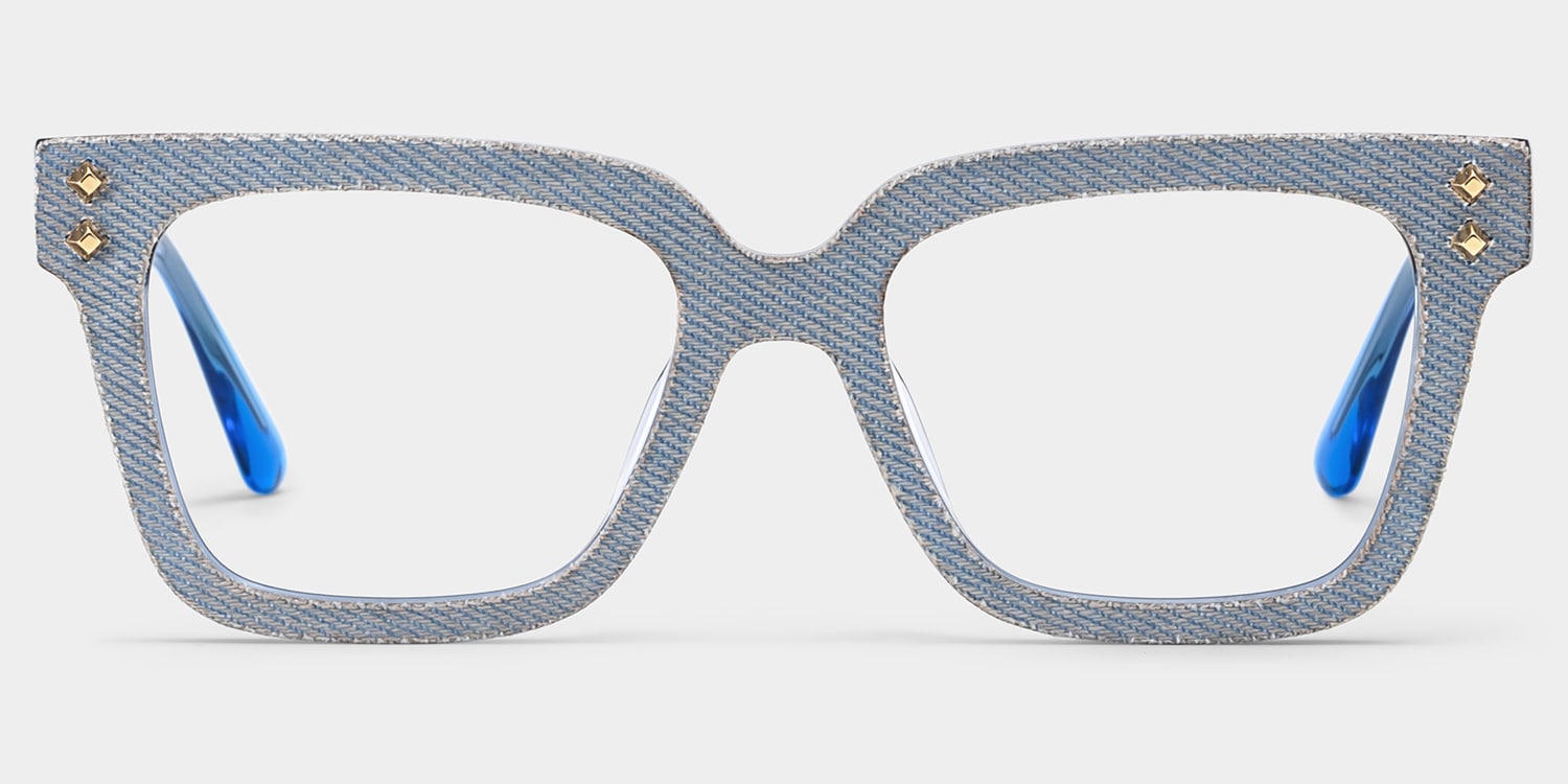 Luxe Square Blue Glasses