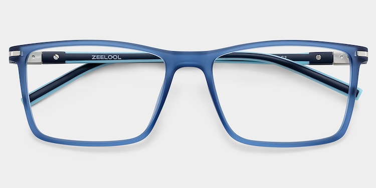 Aaron Rectangle Blue Glasses