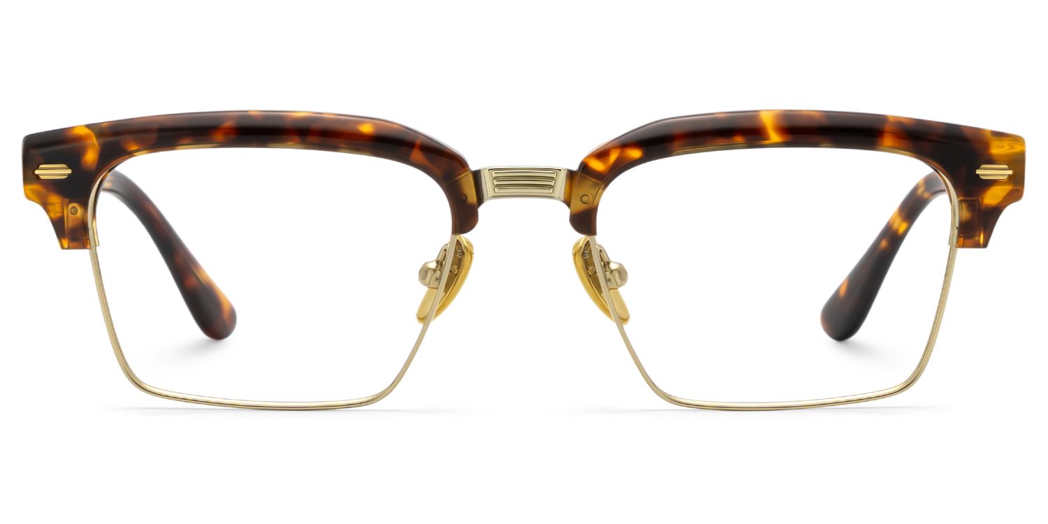 【5/7迄】NICENESS CASABLANCAS DARK BROWN L Landon Tortoiseshell Browline Glasses for Men | ZEELOOL