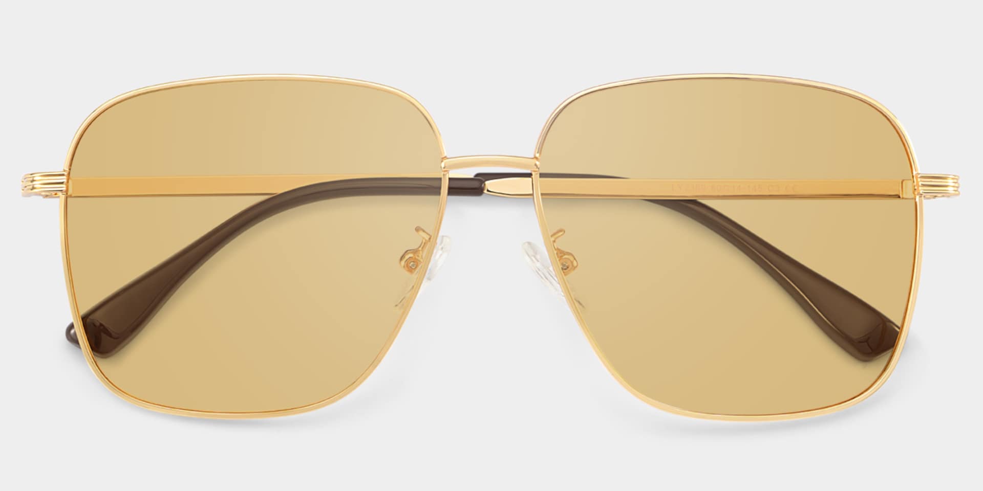 Valentina gold Frame Polarized Sunglasses with square Style Online | ZEELOOL2