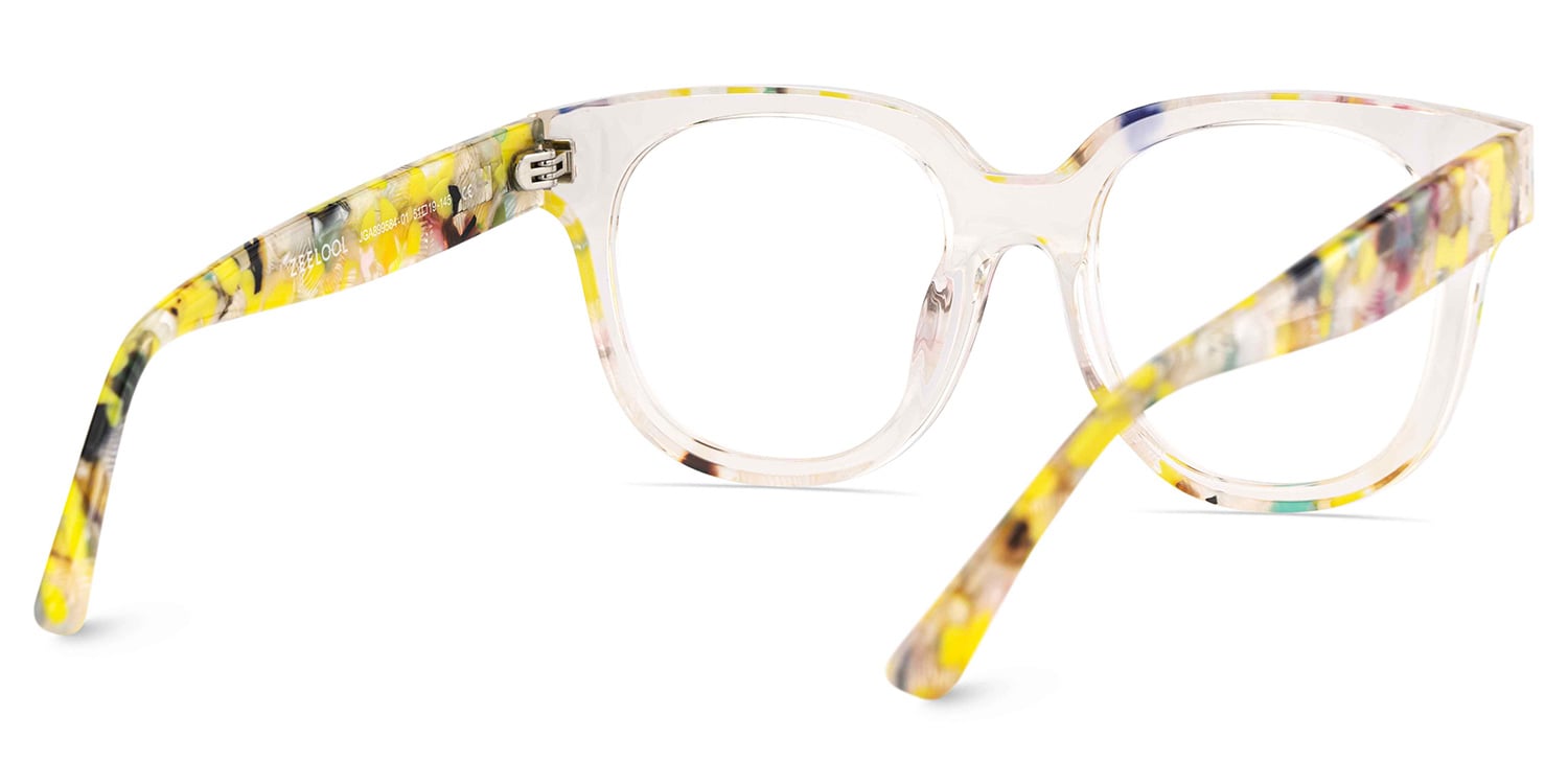 Jett Square Yellow Crystal Glasses5