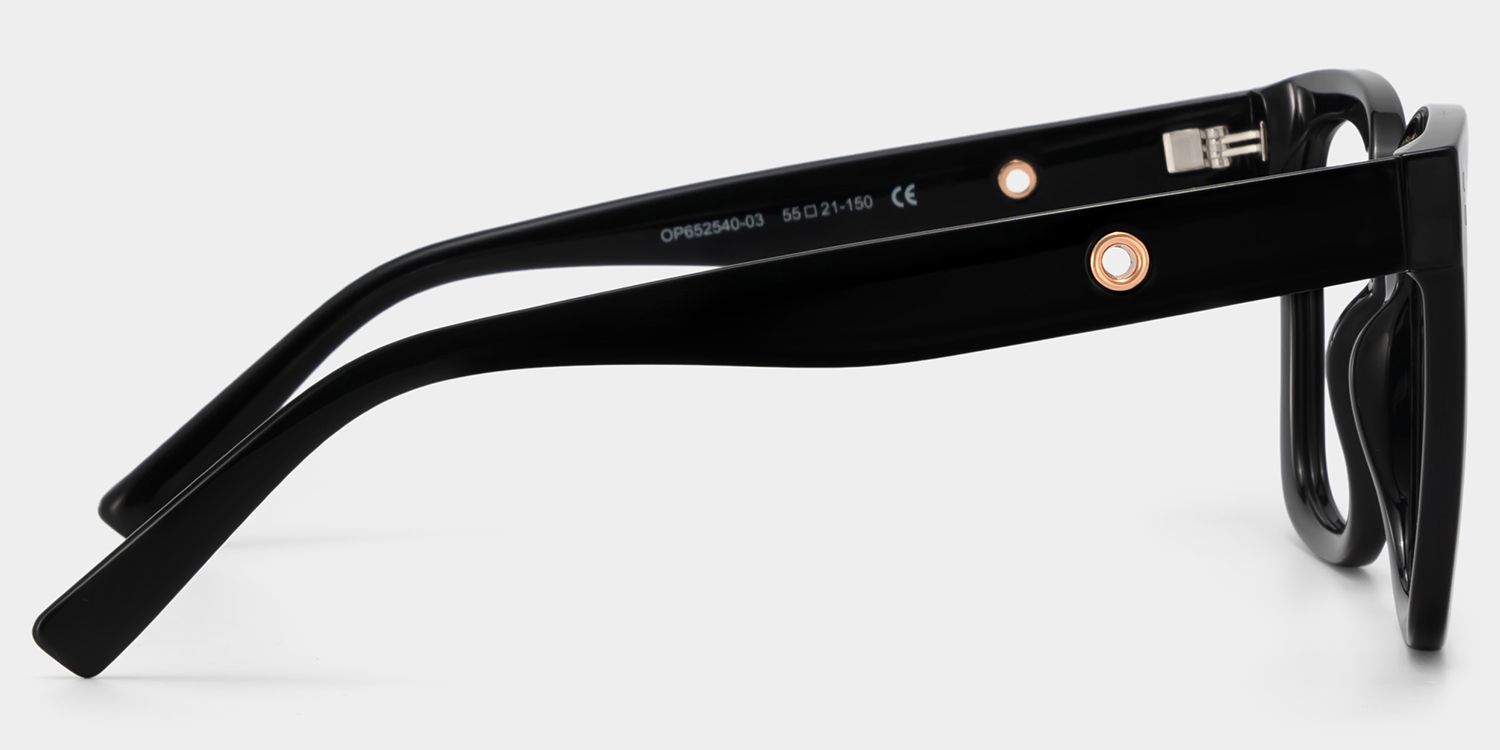 Ebony Square Black Glasses and Eyeglasses