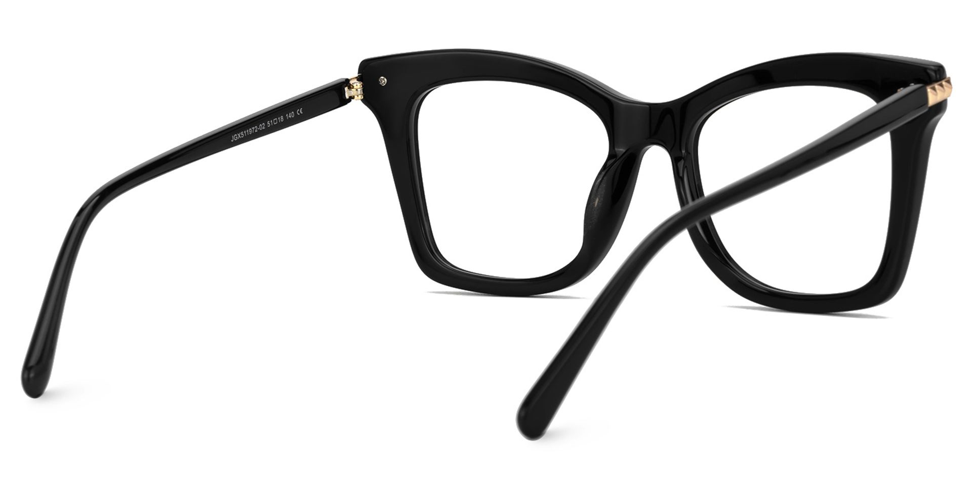 Alycia Designer Eyeglasses in Square Black Frame3