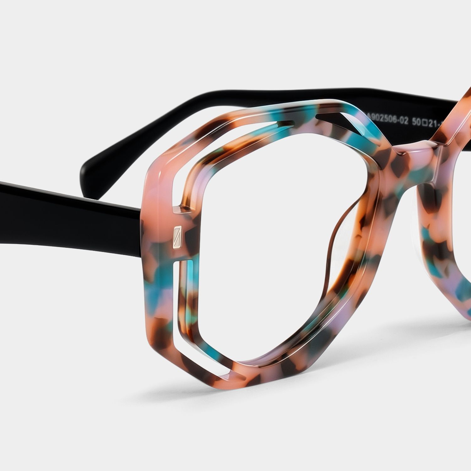 Bobbie Geometric Pink-Tortoise Eyeglass Frames | ZEELOOL