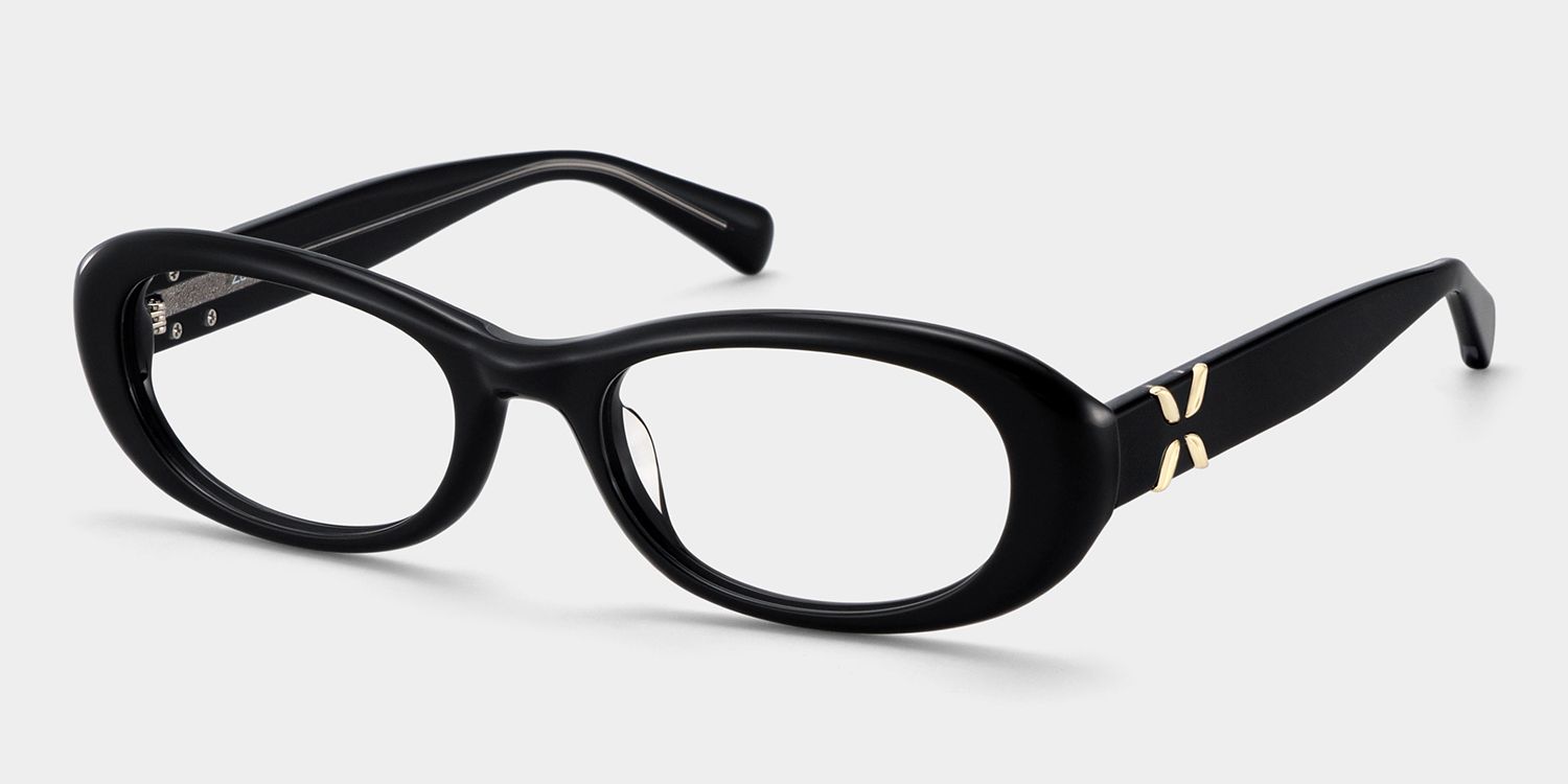 Catherine Black Oval Frame Glasses Online for Women | ZEELOOL3