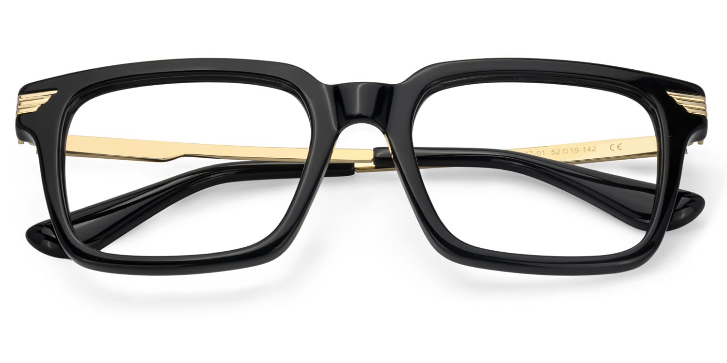 Sayoum Rectangle Black Glasses2