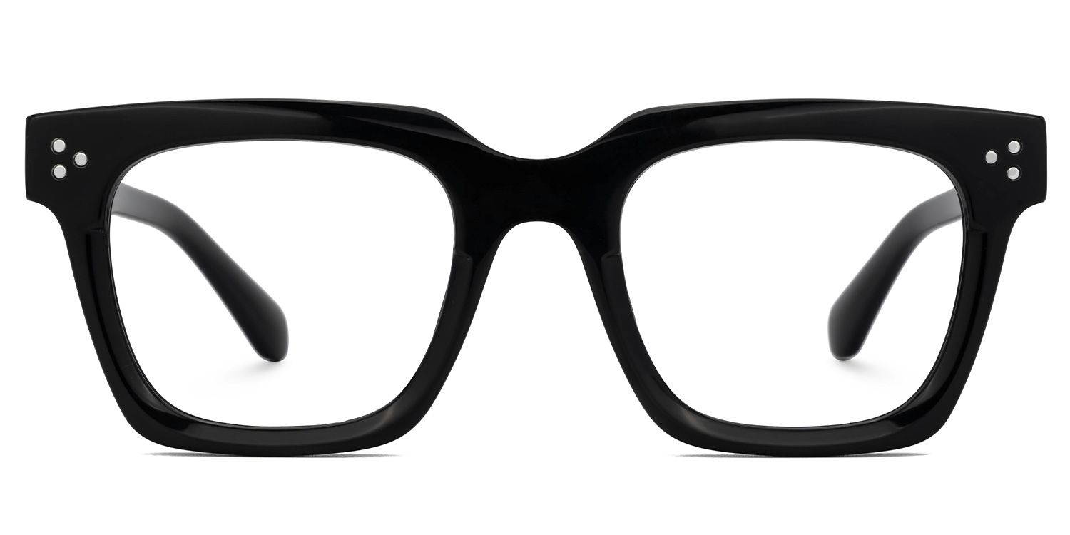 Diagne Square Black Full Frame Glasses | Zeelool0