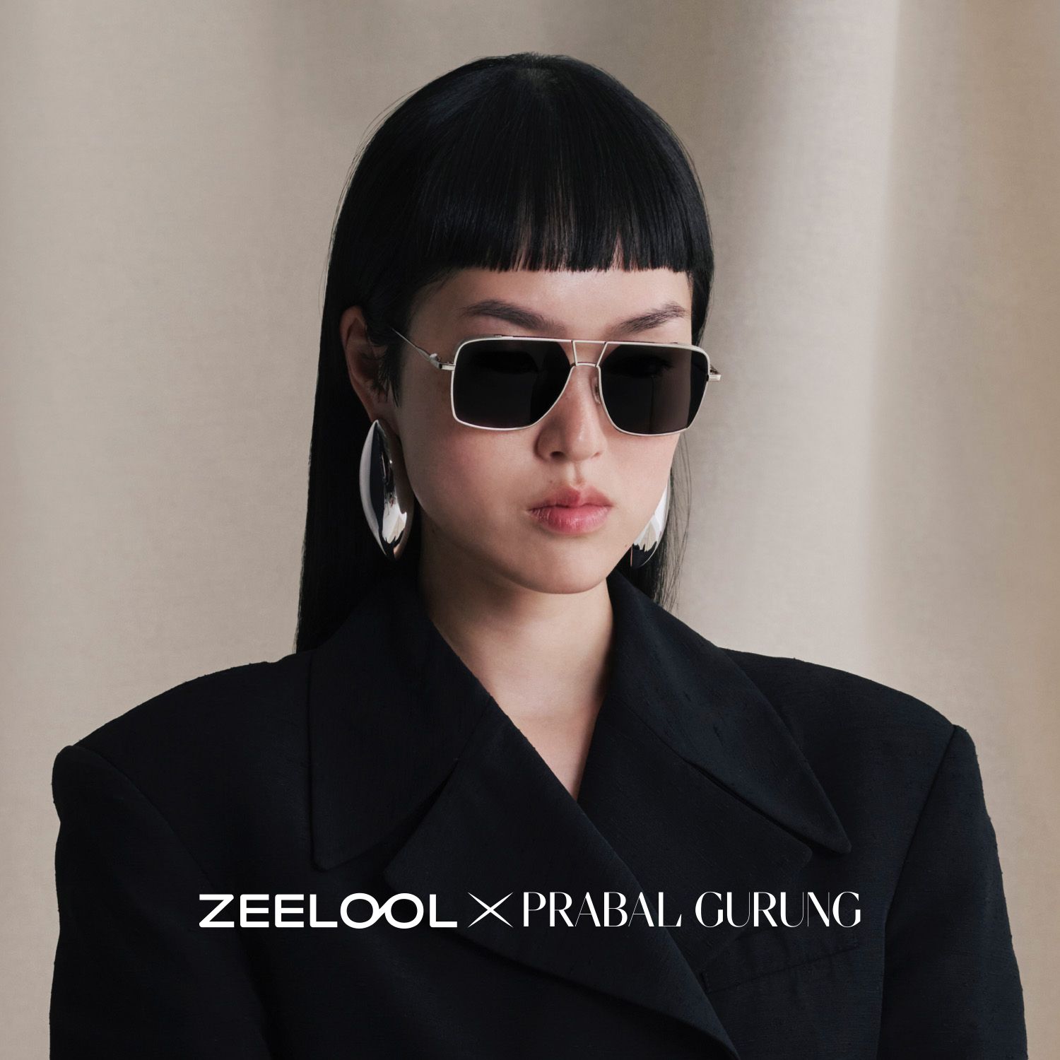 Debbie Silver Metal Aviator Sunglasses | ZEELOOL x Prabal Gurung0