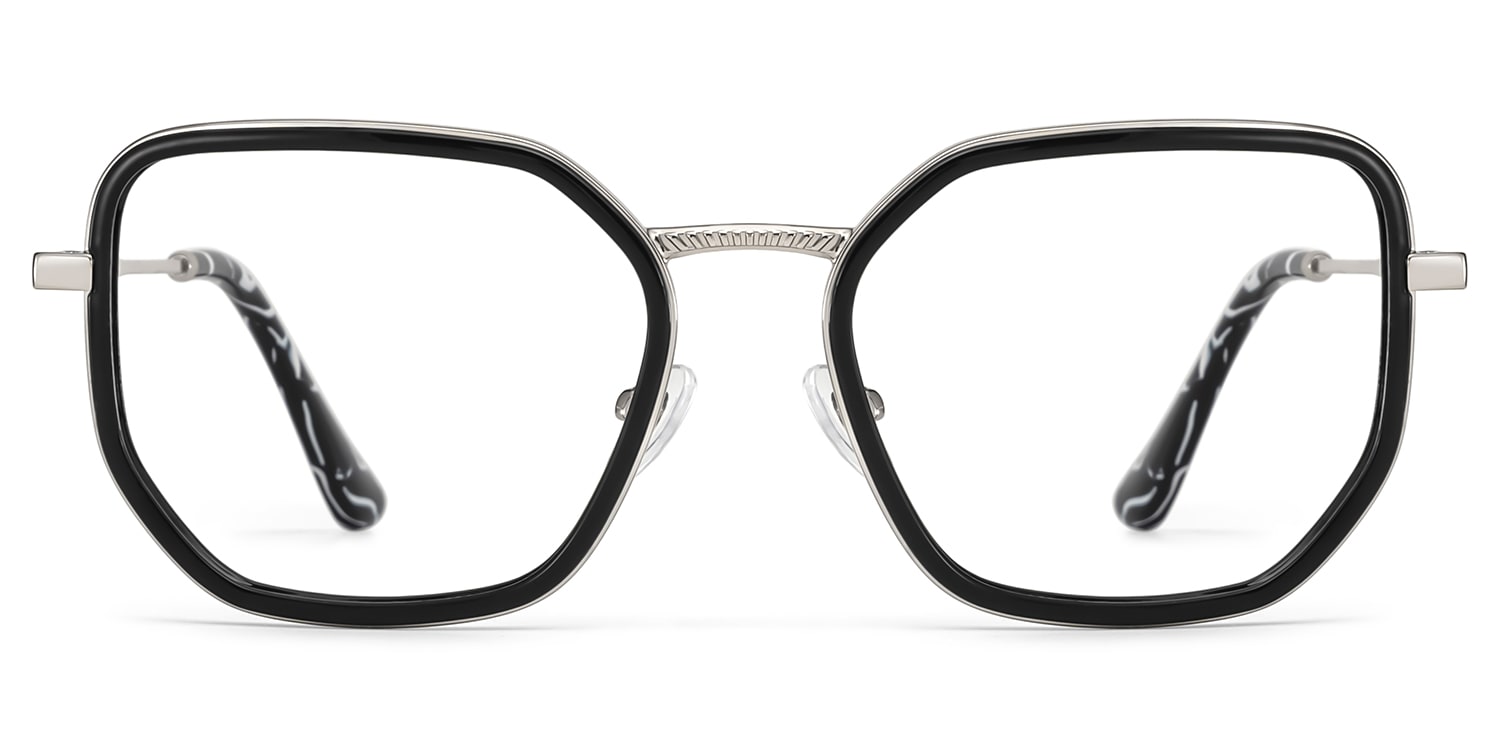 Levi Eyeglasses in Geometric Black Frame | Zeelool1