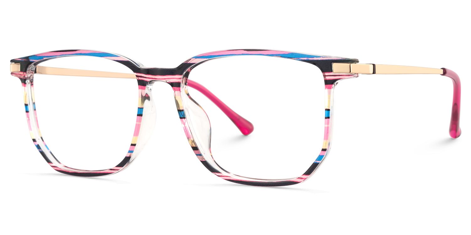 Fezell Black Pink Thin Frame Eyeglasses | Zeelool Optical3