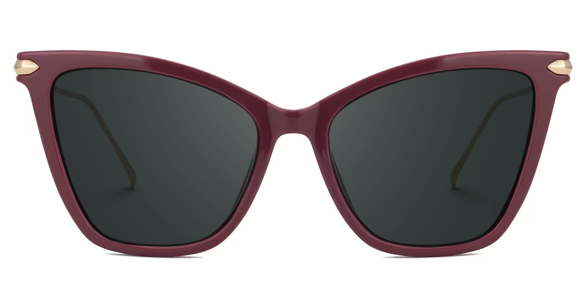 Hilary Butterfly Dark-Red Sunglasses with Thin Frames0