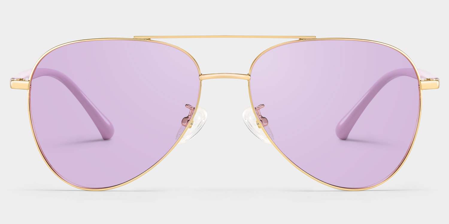 Paige Aviator Rose-Gold Sunglasses