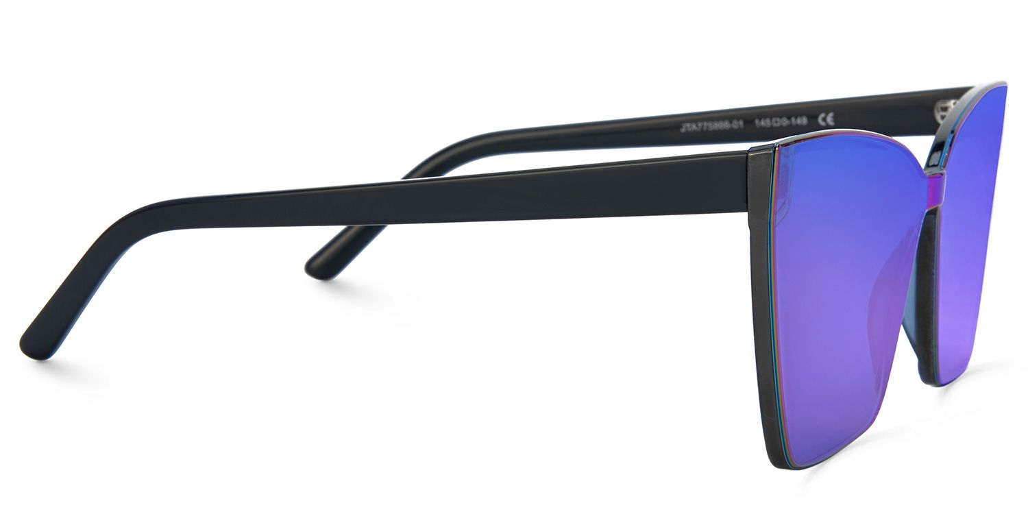 Liliane Acetate Blue Square Frame Sunglasses | ZEELOOL2