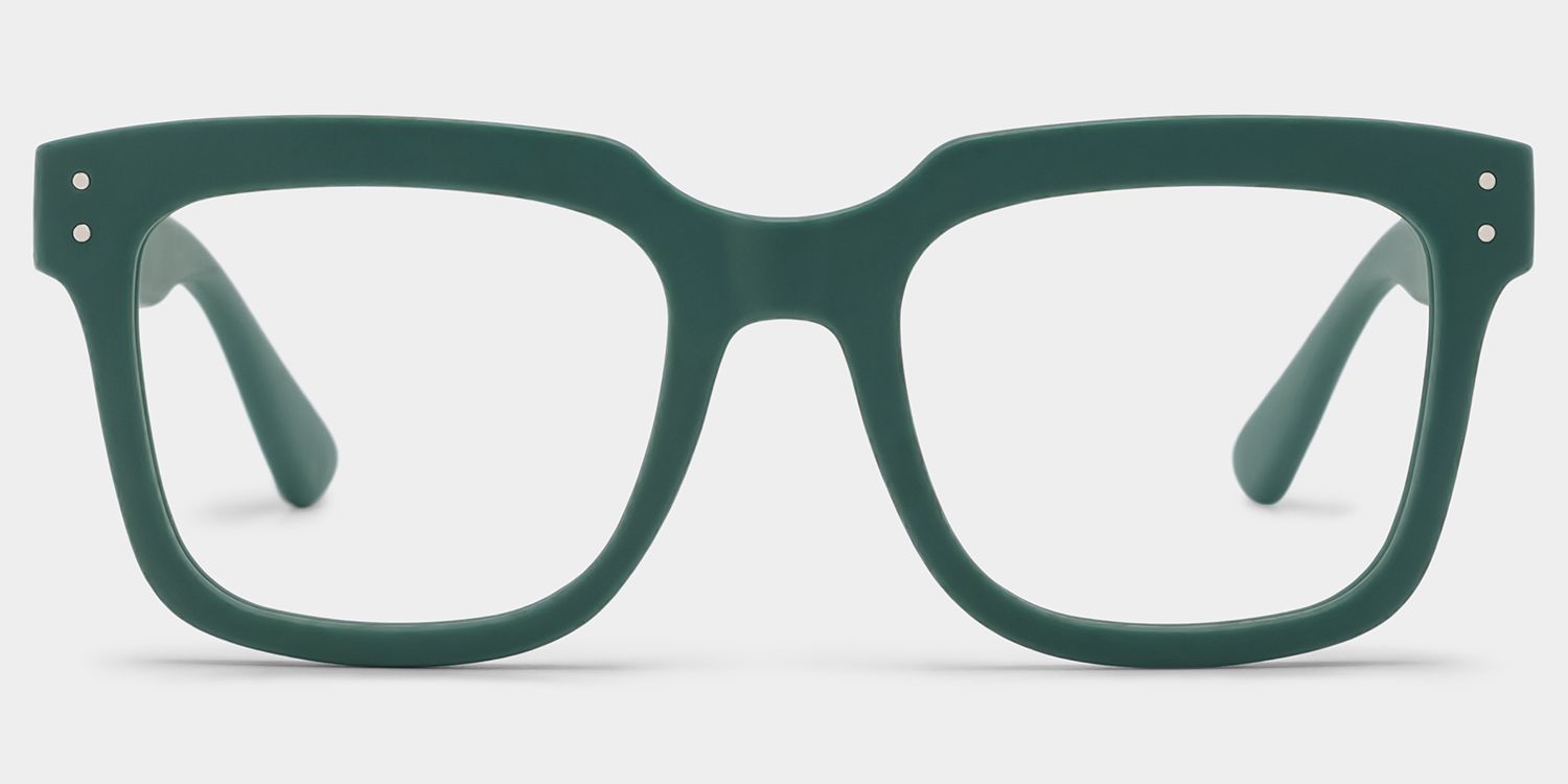 Liizbeett Square Eyeglasses with Dark Green Frames | ZEELOOL