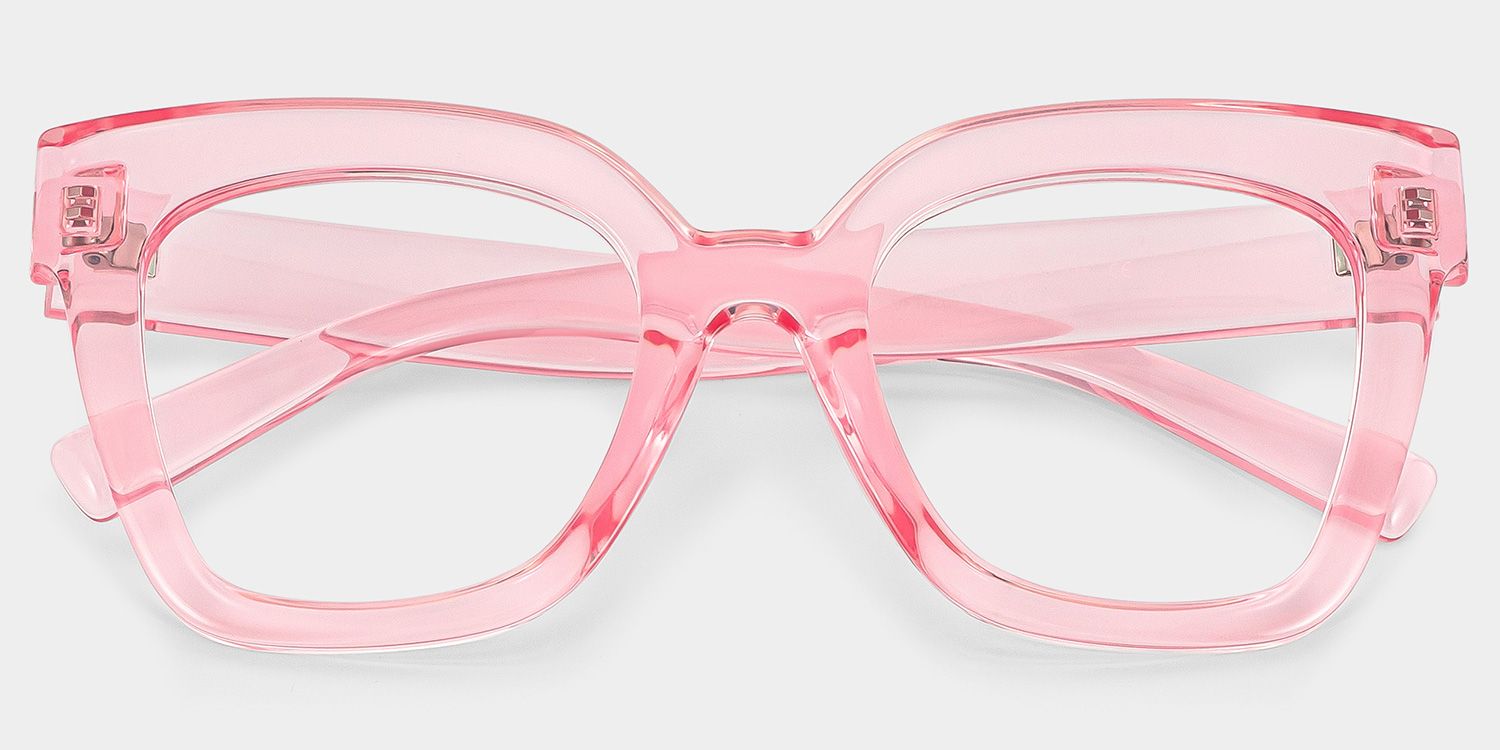 Malcolm Pink Translucent Glasses with Square Frames