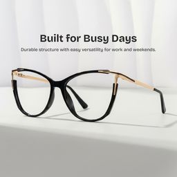 Yomary Cateye Black Glasses0