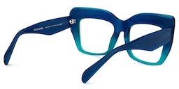 Charmaine Cat Eye Blue-Green Glasses4
