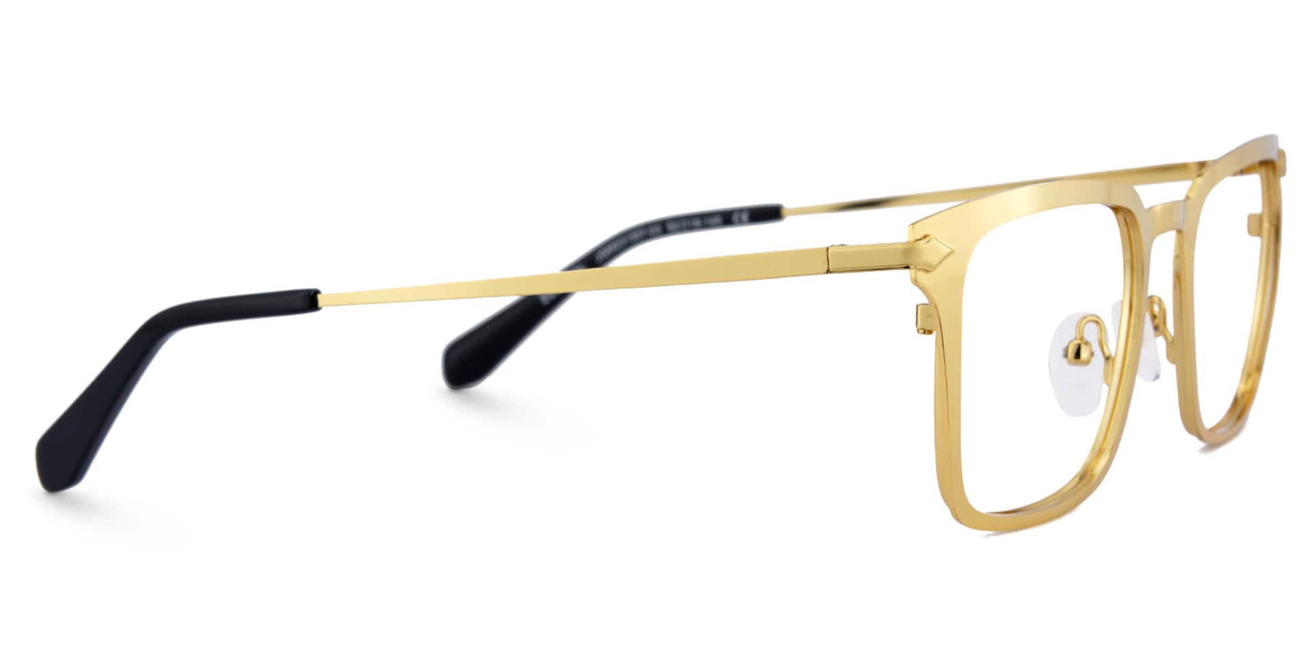 Gold Metal Frame Glasses With a Rectangle Shape4