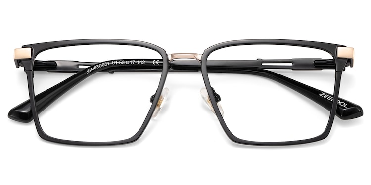 Finn Rectangle Black Glasses