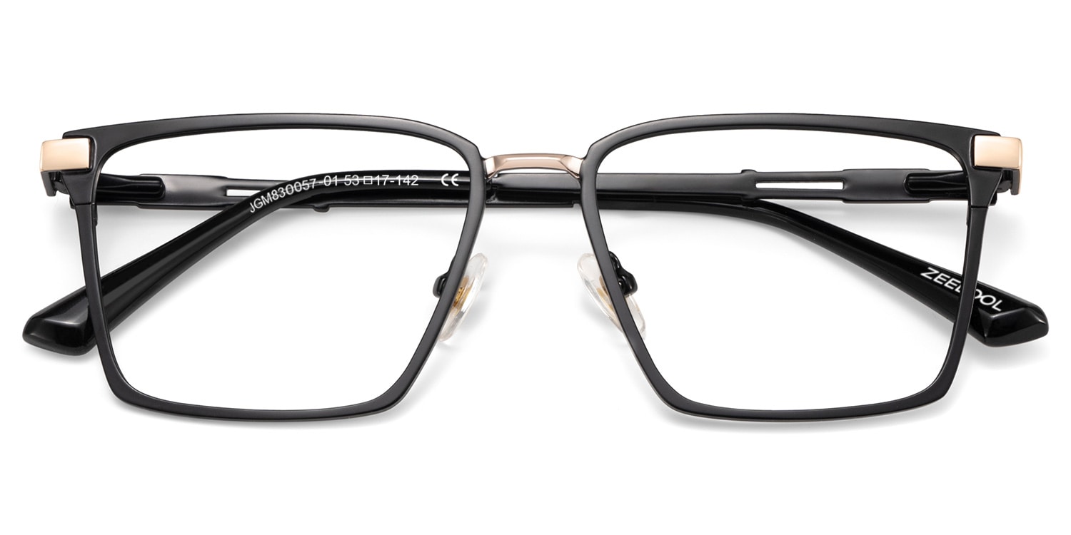 Finn Rectangle Black Glasses