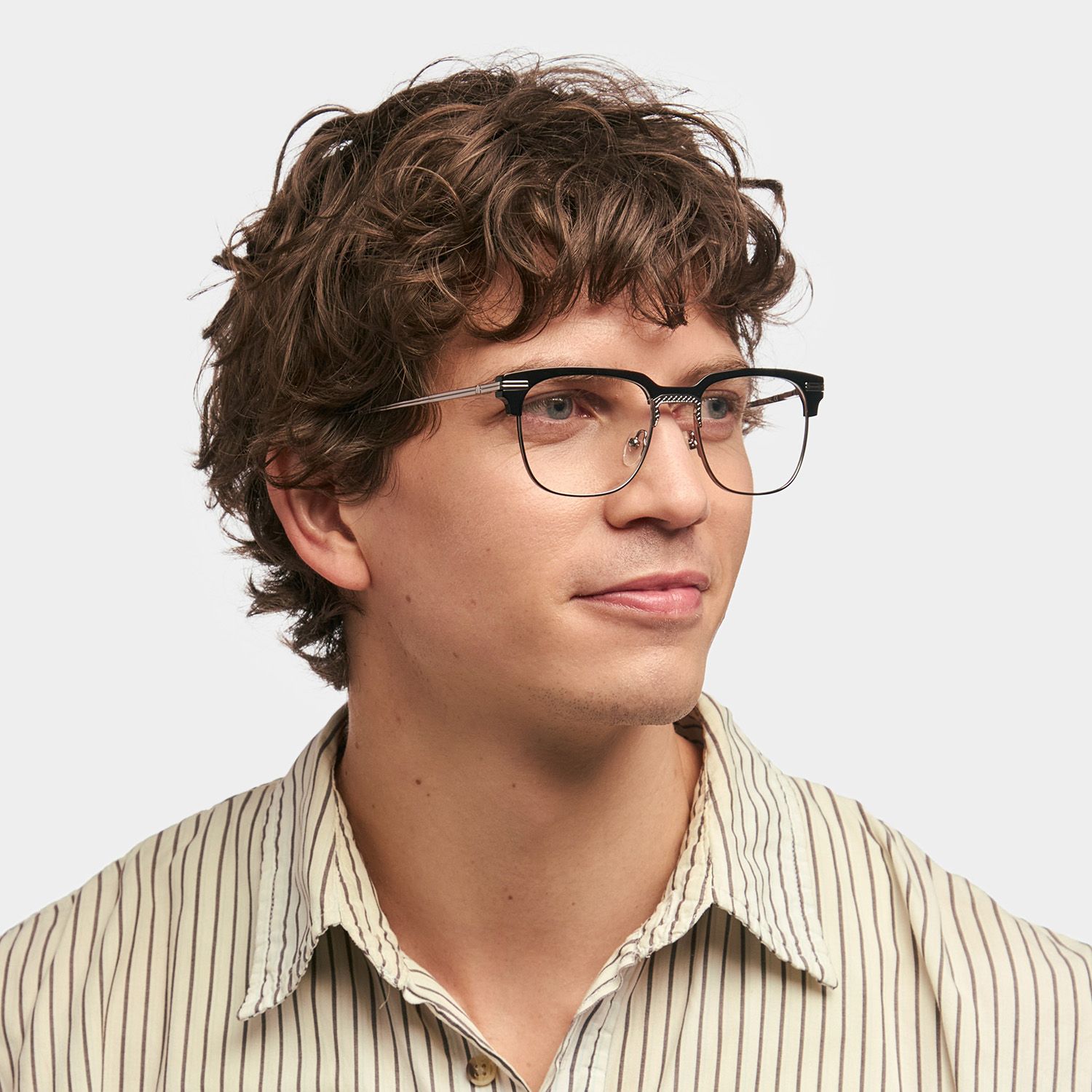 Boyde Black Eyeglasses with Browline Design1
