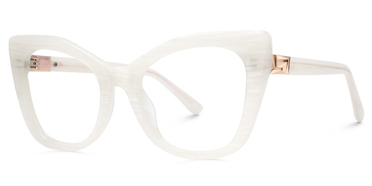Vela Cateye White Designer Glasses on Sale | Zeelool1