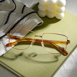 Felicity Geometric Gold Yellow Glasses2