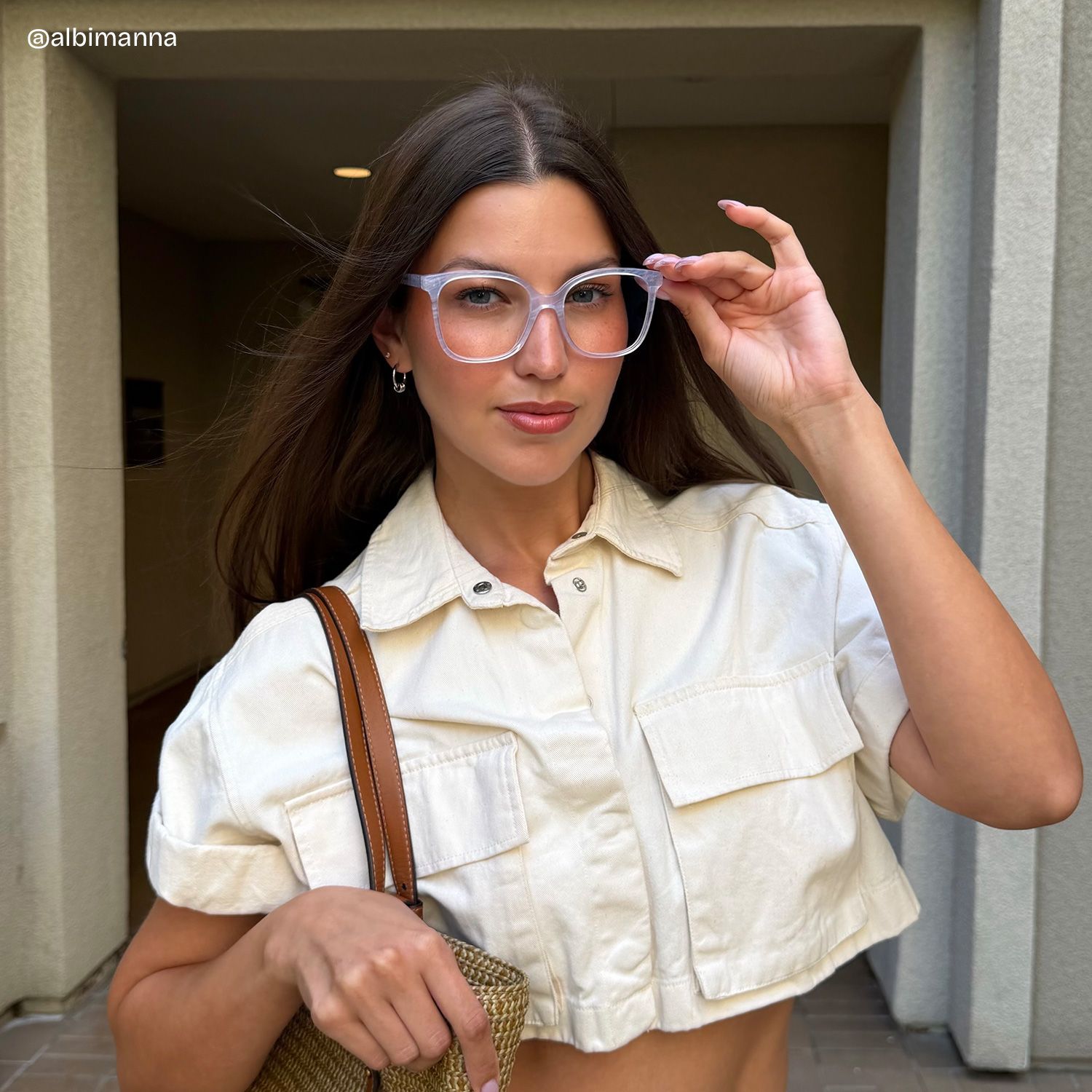 Shop Caroline Clear Square Eyeglass Frame | ZEELOOL8