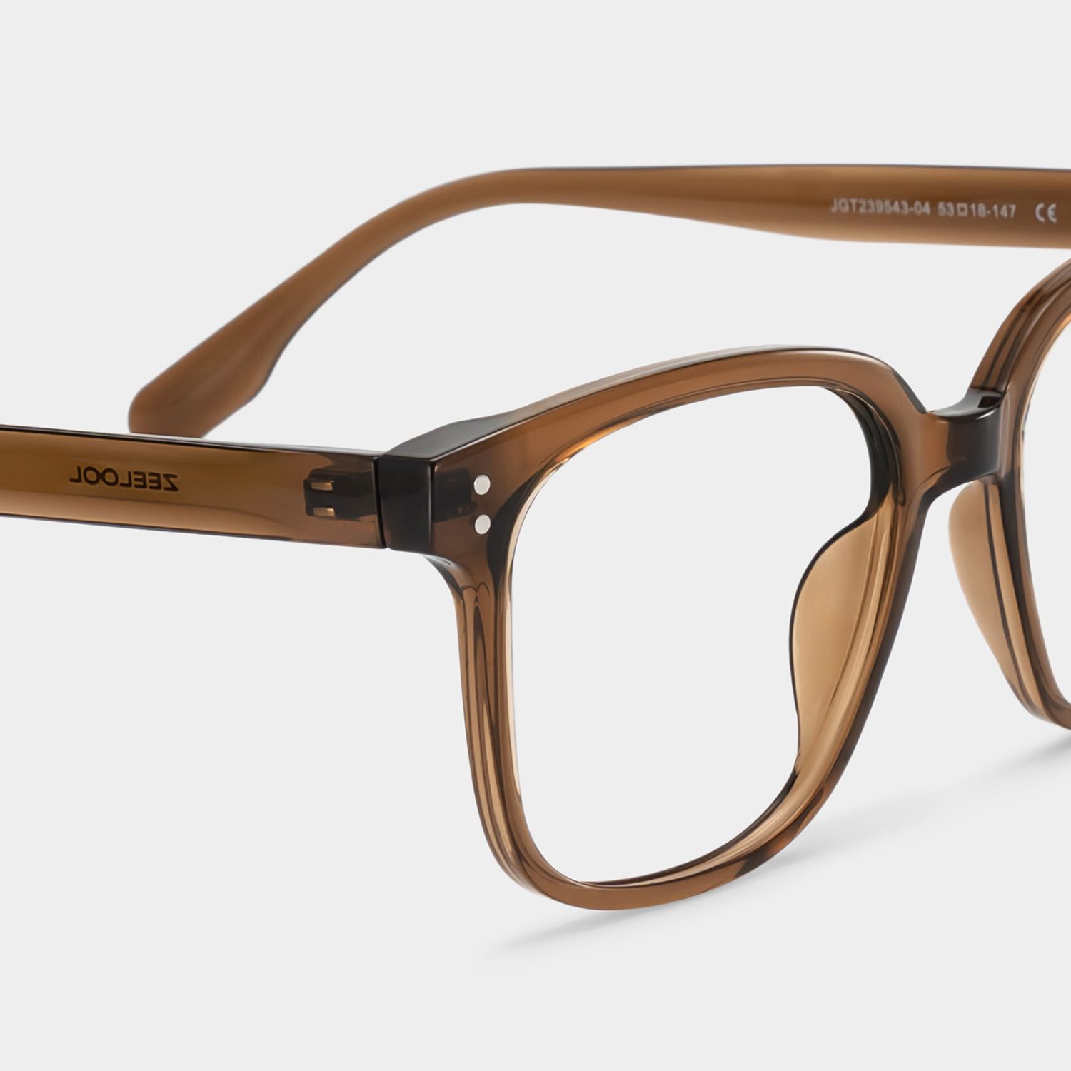 Oglesby Square Blue Light Blocking Glasses Brown Frame | Zeelool4