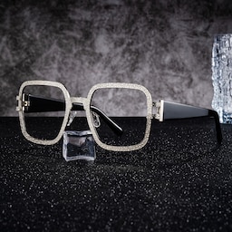 Rudolph Square Silver Glasses0