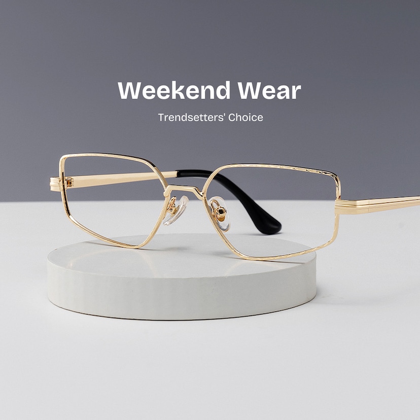 Lyle Rectangle Gold Glasses