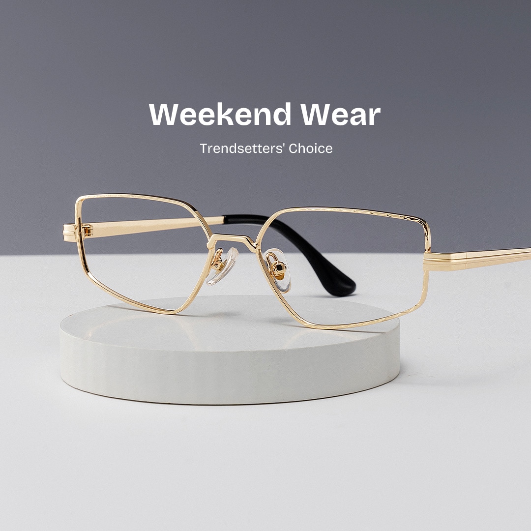 Lyle Rectangle Gold Glasses