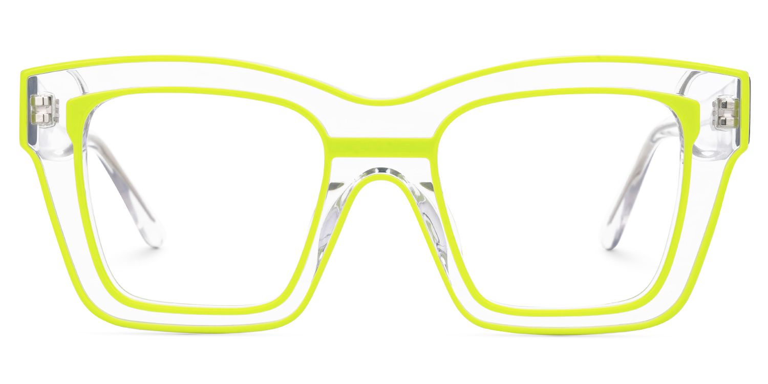 Legette Designer Eyeglasses in Square Yellow Frame0
