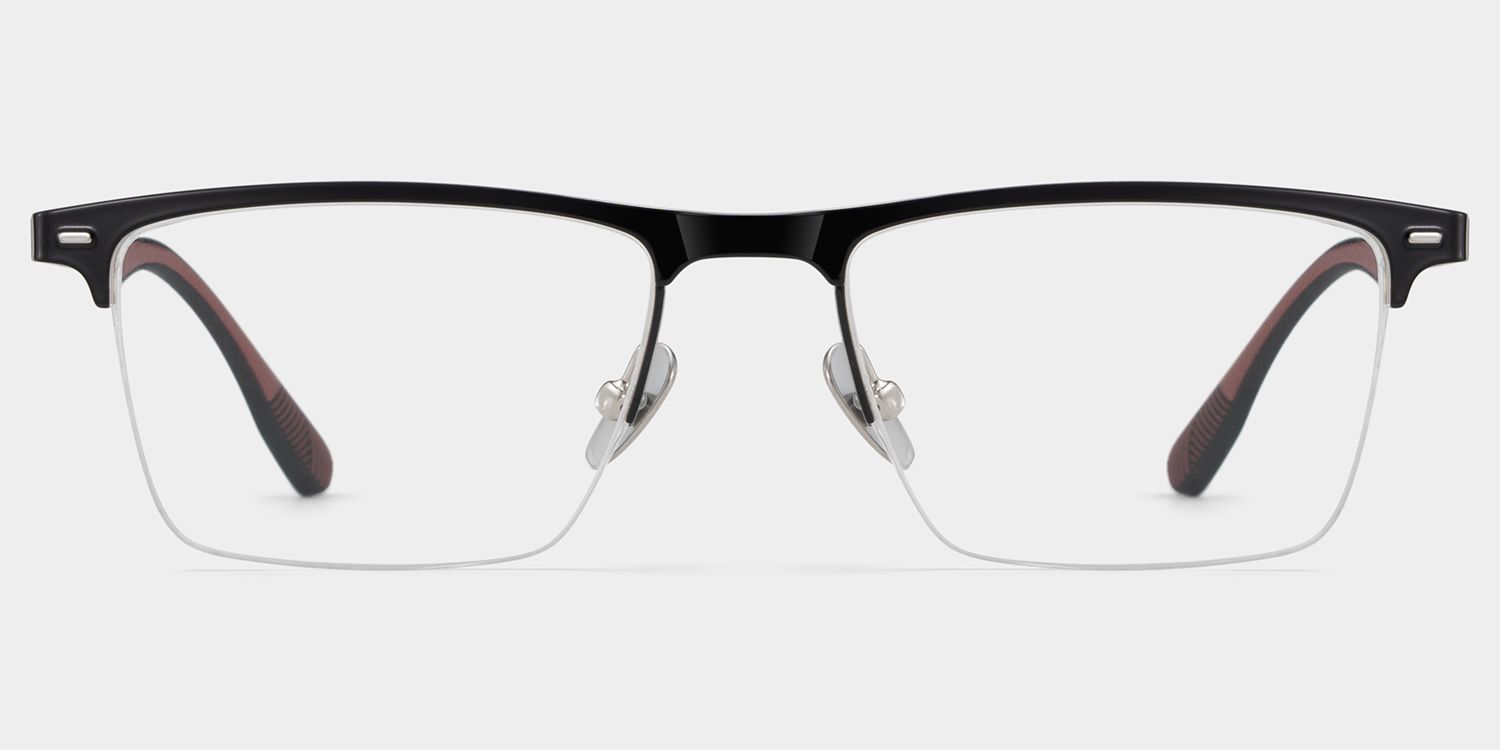 Browline Black Eyeglasses- Brock Titanium Frame Glasses